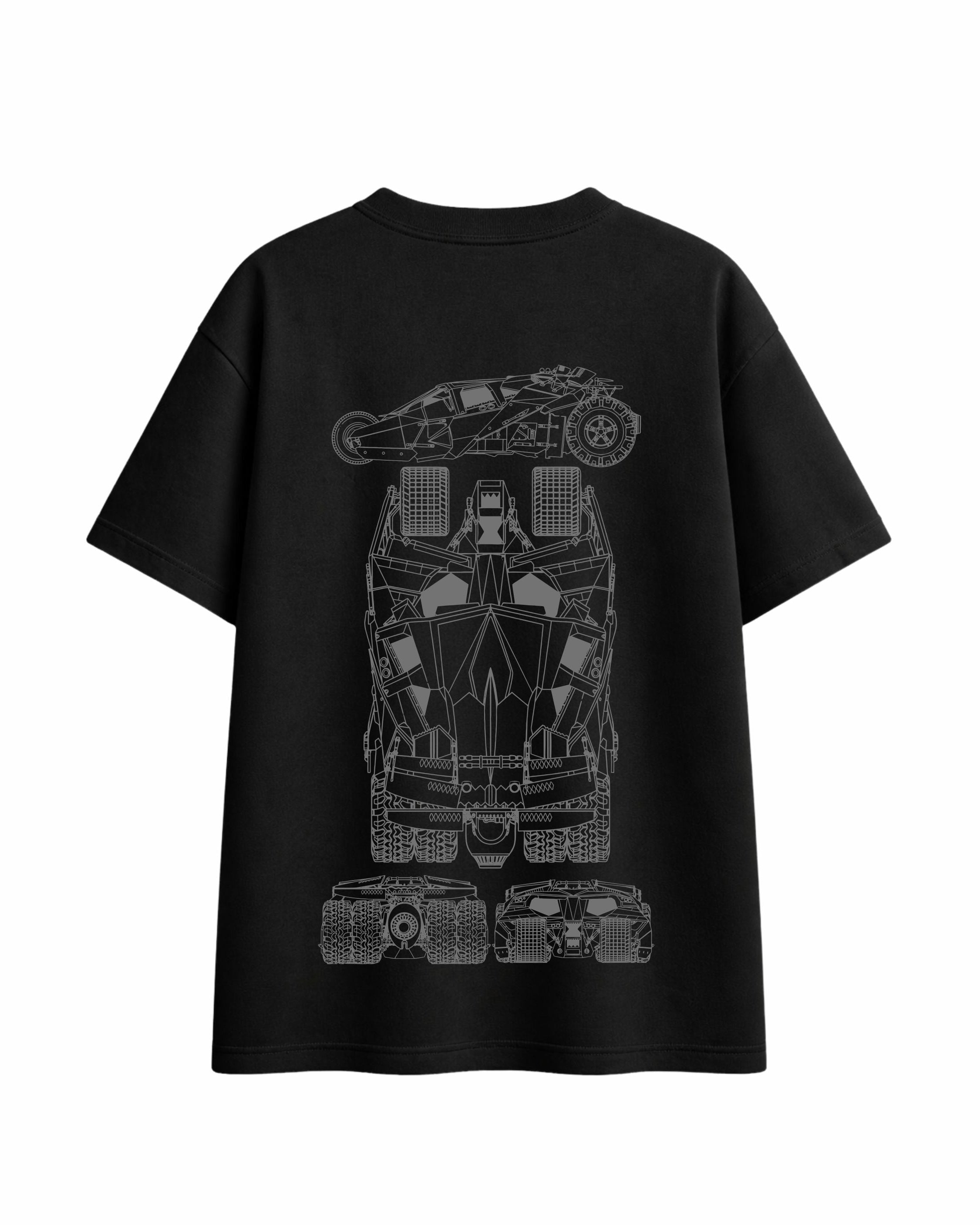Dark Knight Blueprint Oversized Graphic Tee