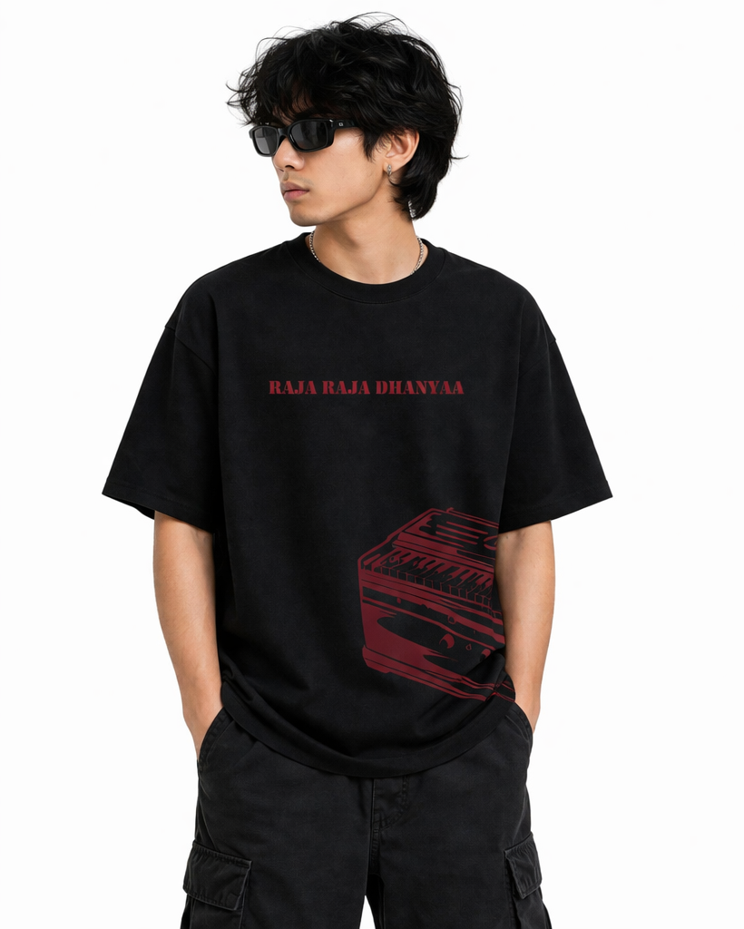 Black Maestro Raja Vintage Oversized Graphic Tee