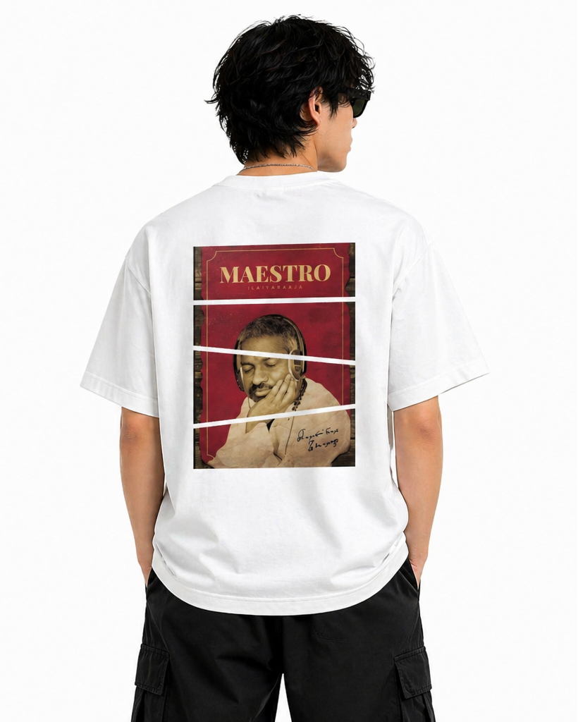 White Maestro Raja Classic Oversized Graphic Tee