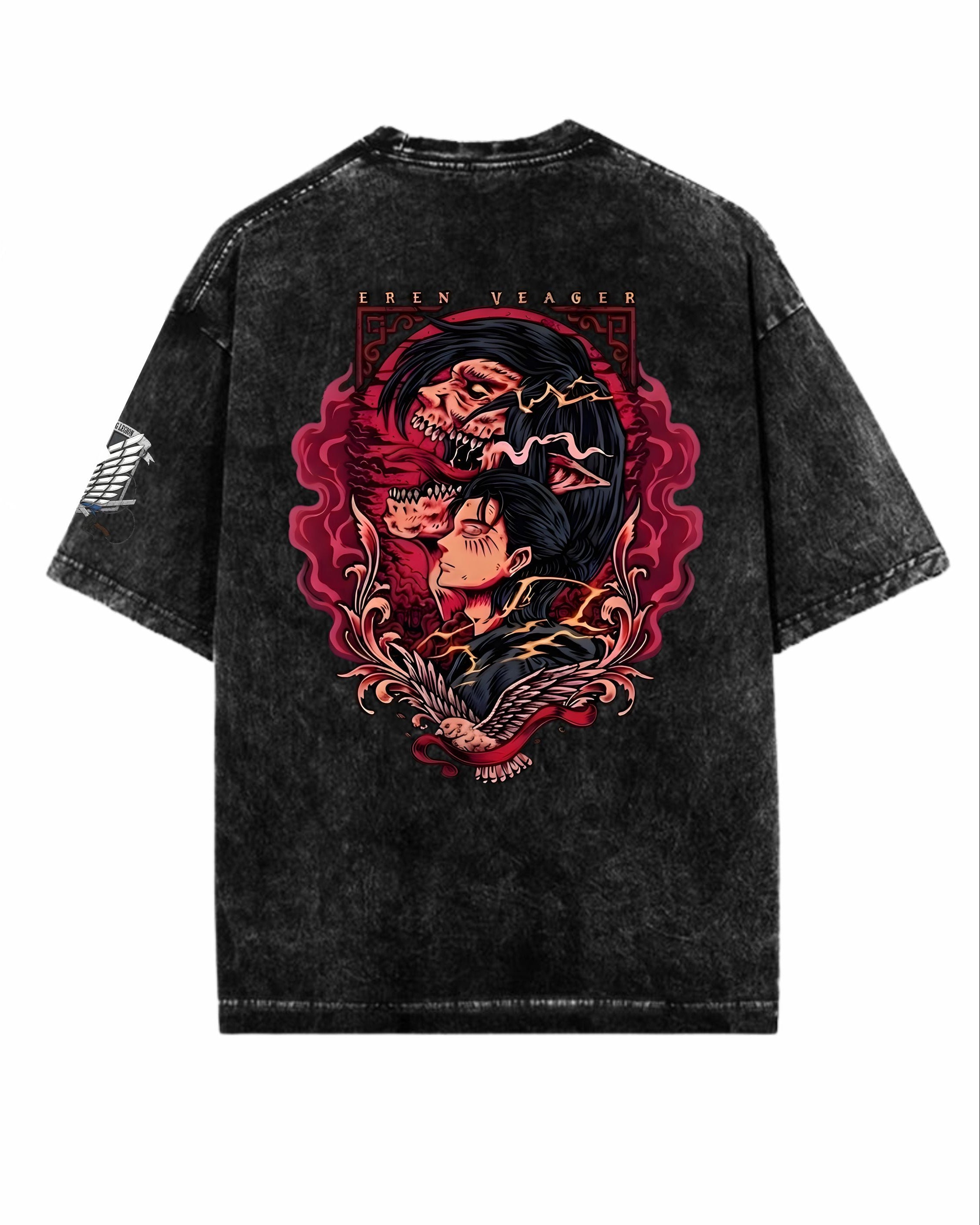 Eren Titan Vintage Wash Oversized Graphic Tee