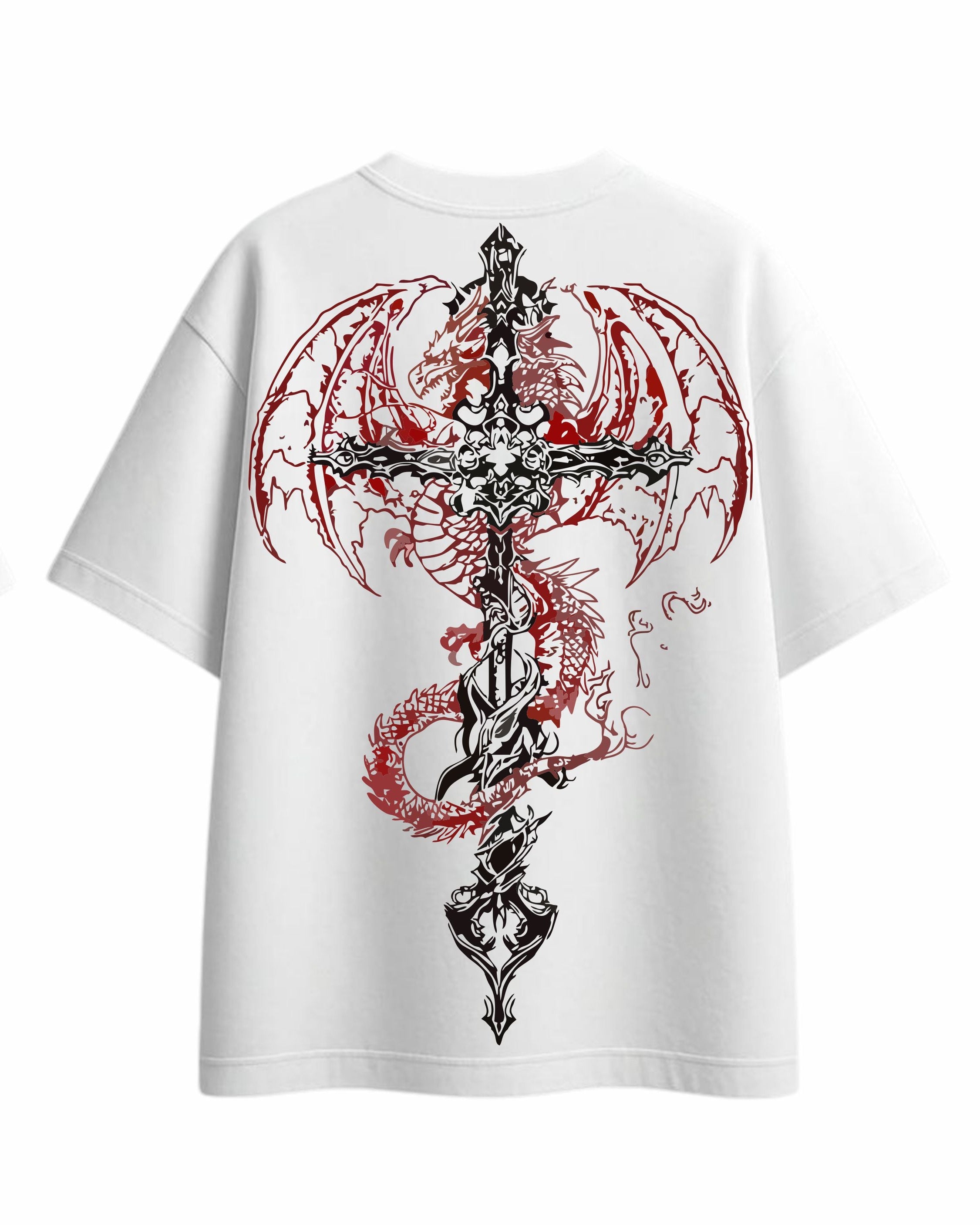 White Gothic Oversized Graphic Tee