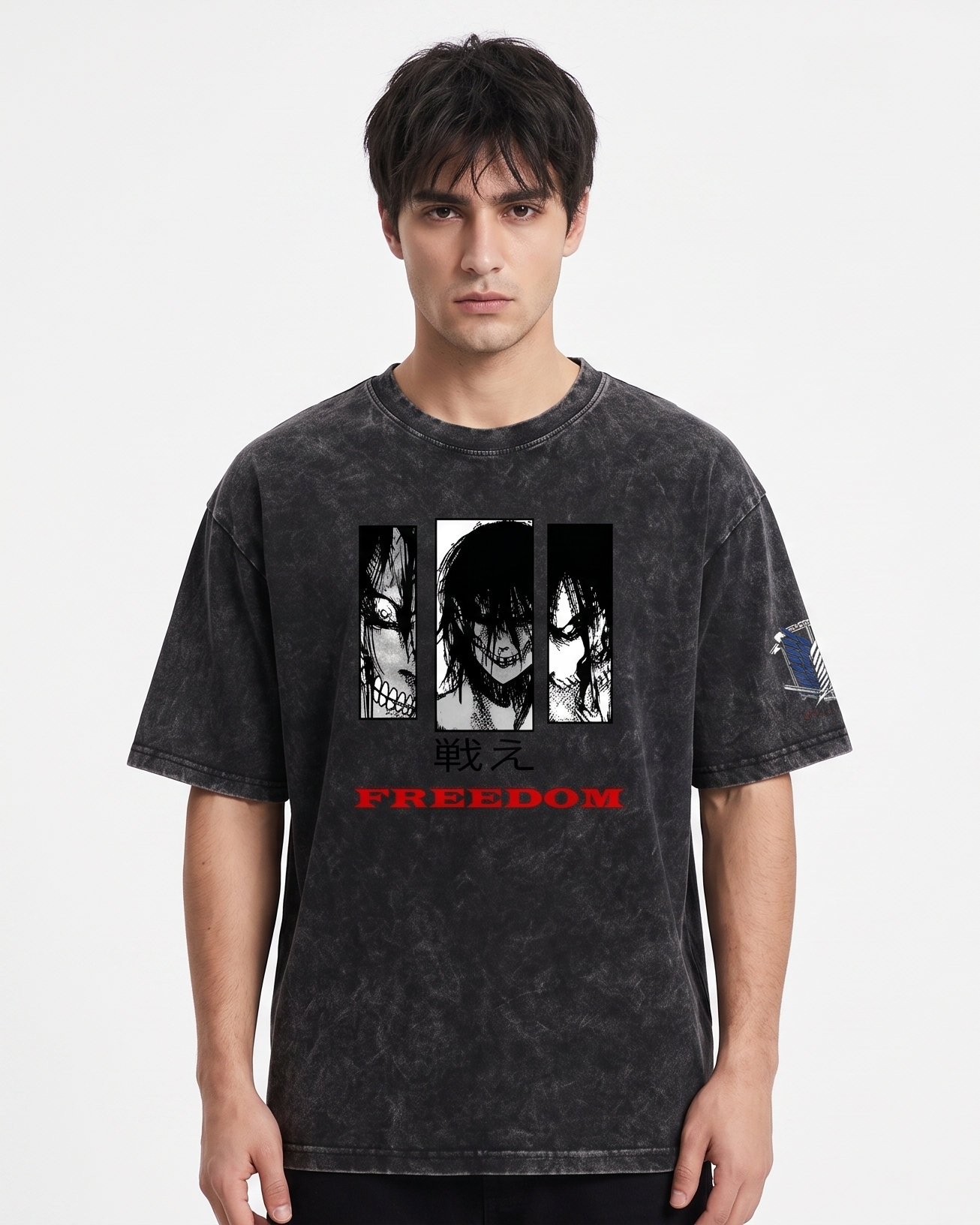 Eren Titan Vintage Wash Oversized Graphic Tee