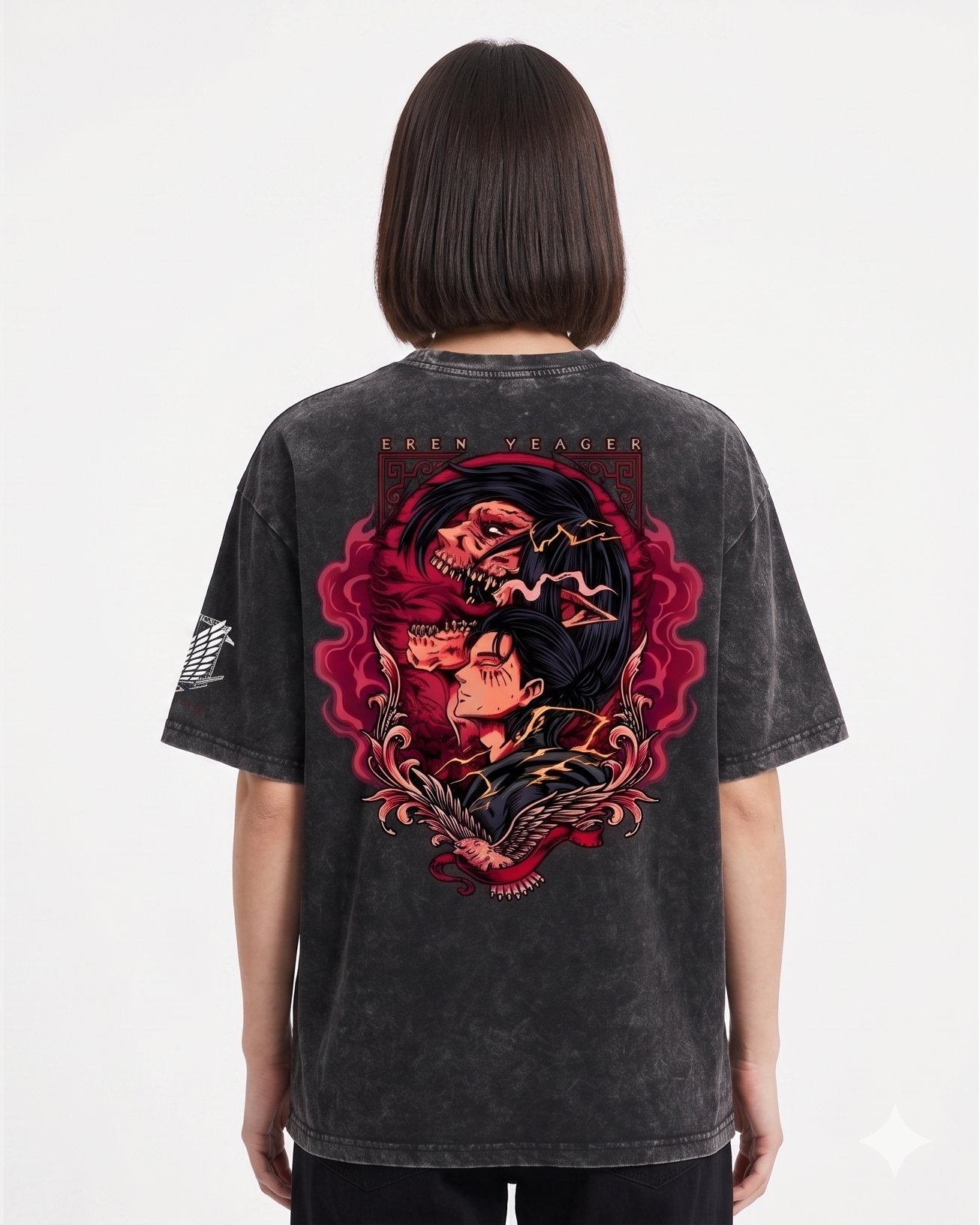 Eren Titan Vintage Wash Oversized Graphic Tee