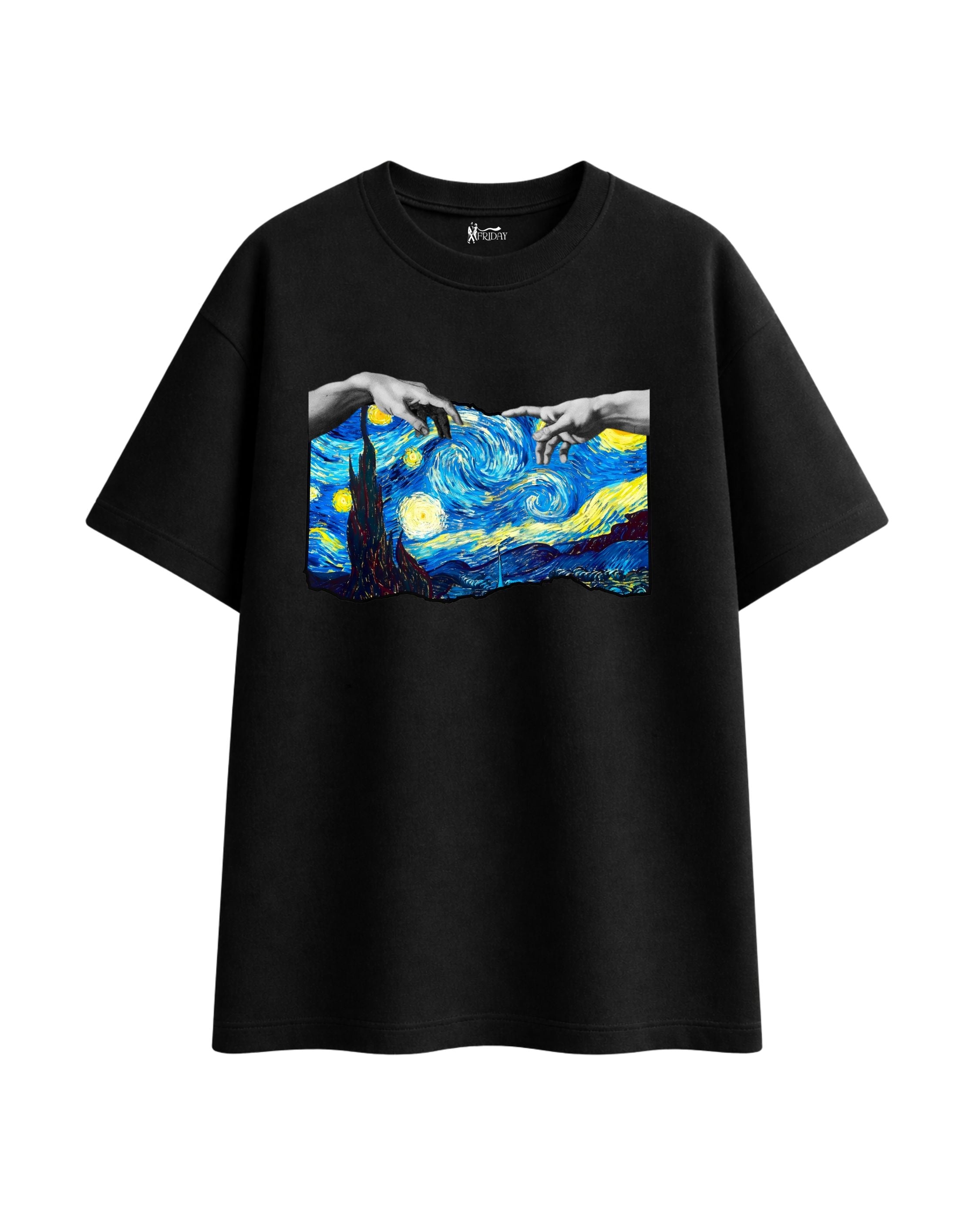 Van Gogh Starry Fusion Art Oversized Tee