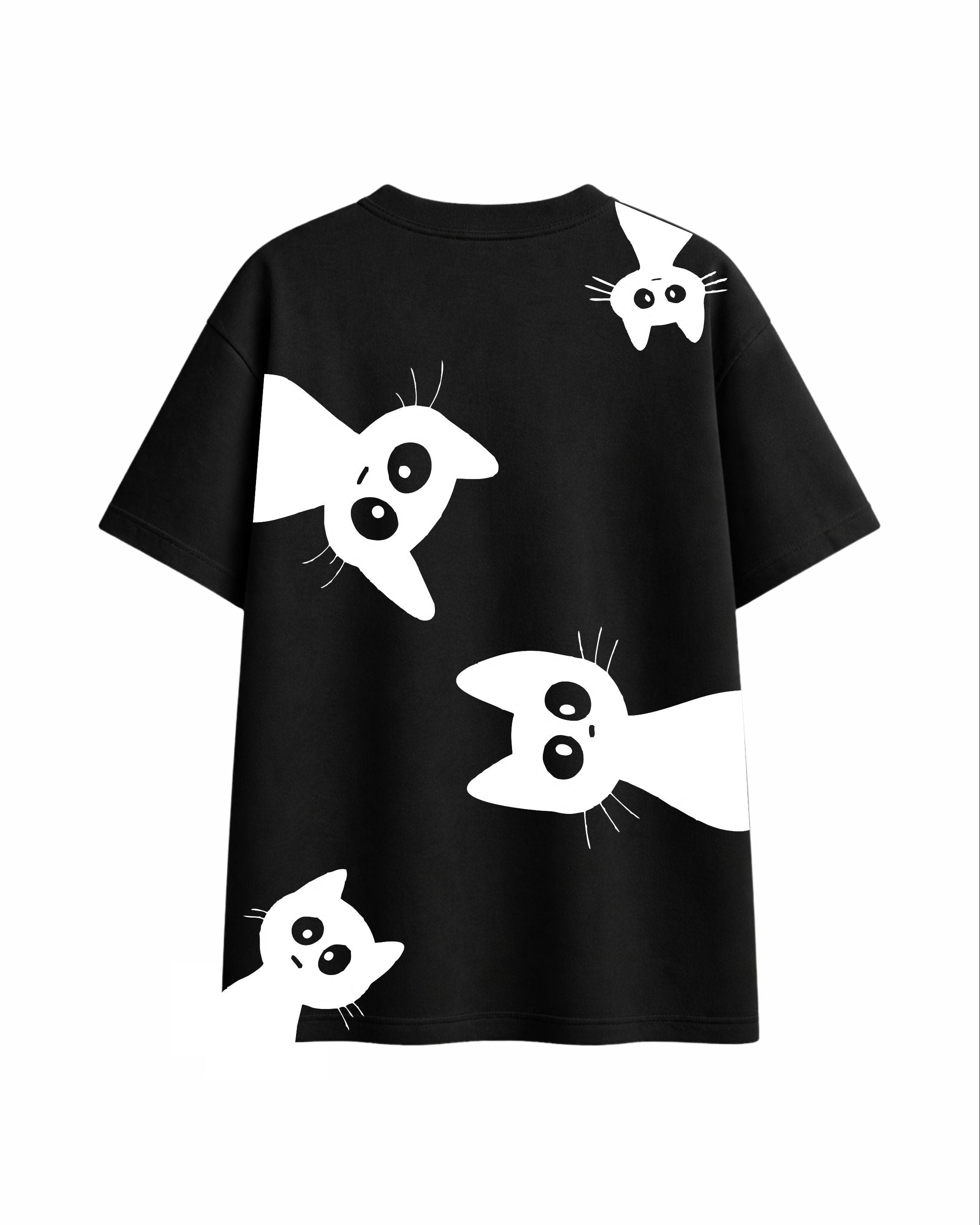 Peek-A-Boo Cat Oversized Graphic Tee