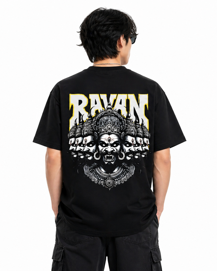 Raavan Legacy Black Oversized Graphic Tee