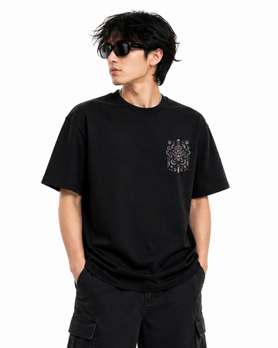 Raavan Legacy Black Oversized Graphic Tee