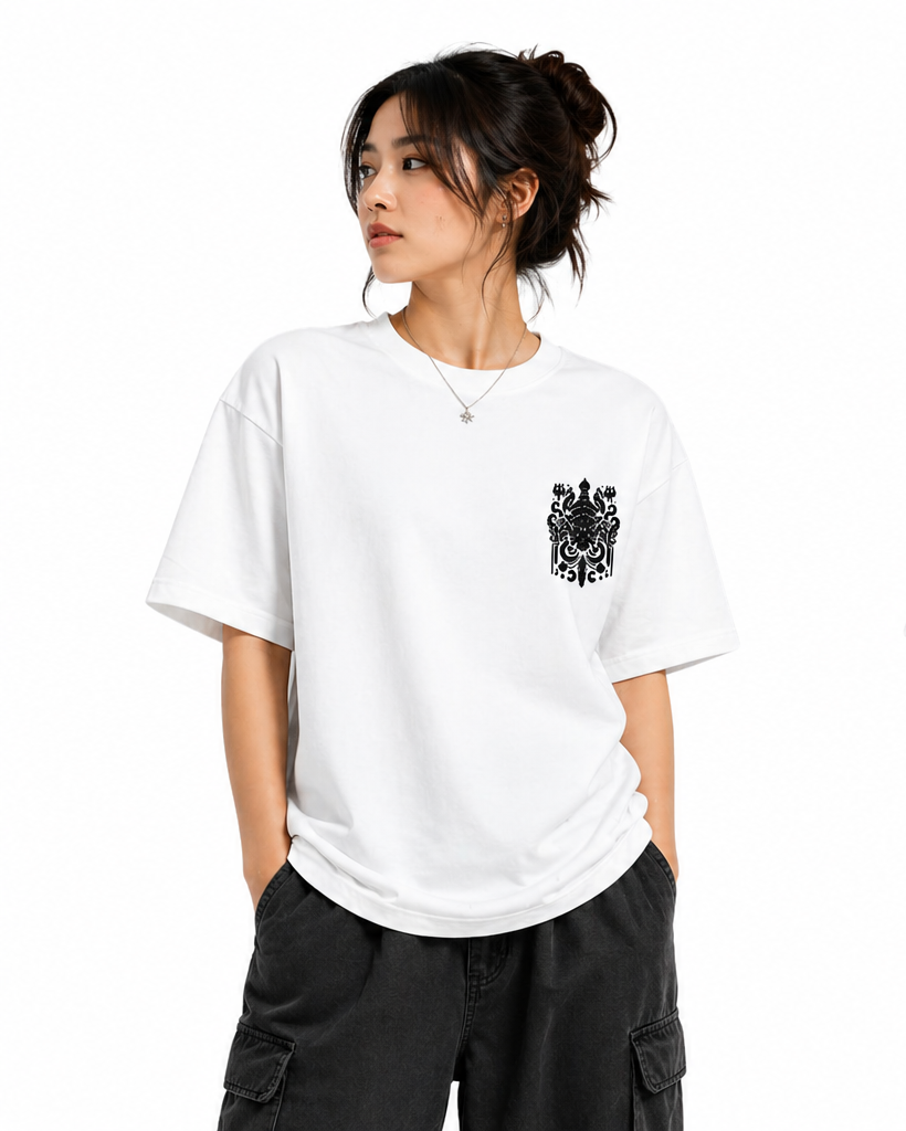 Raavanan White Oversized Graphic Tee