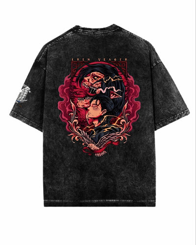 Eren Titan Vintage Wash Oversized Graphic Tee