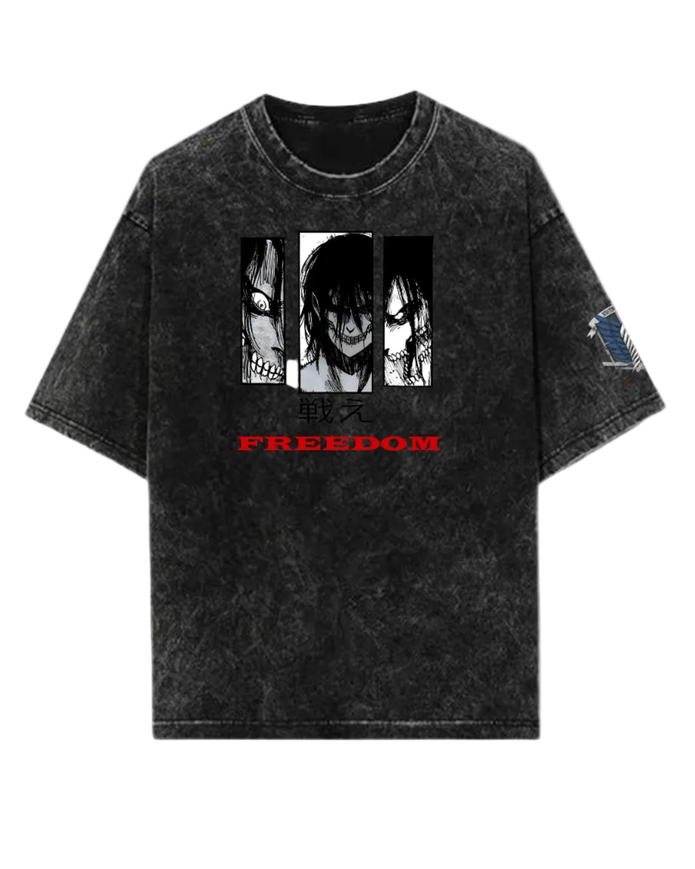 Eren Titan Vintage Wash Oversized Graphic Tee