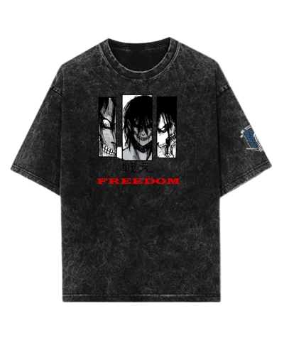 Eren Titan Vintage Wash Oversized Graphic Tee