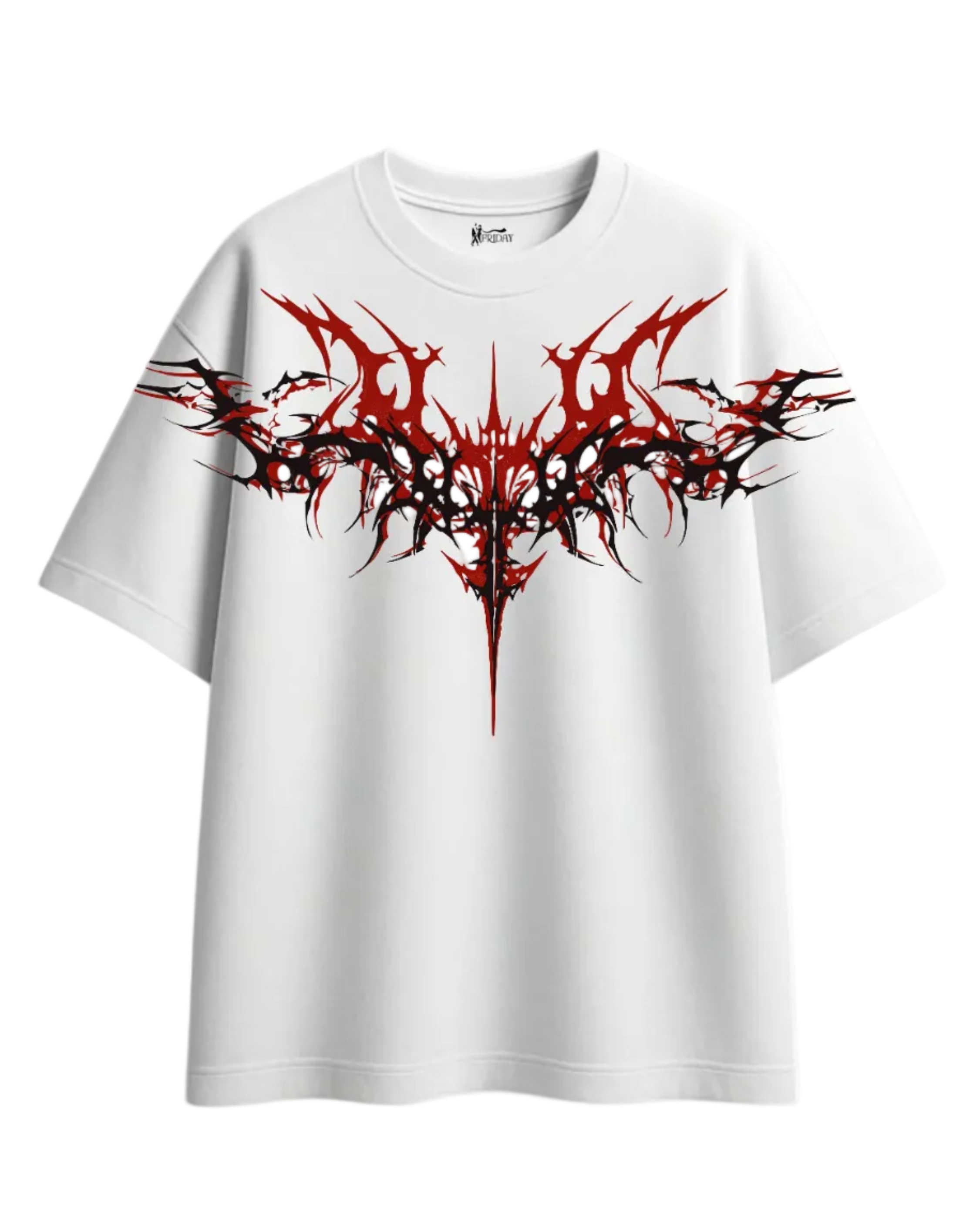 White Gothic Oversized Graphic Tee