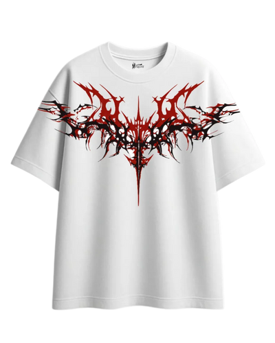 White Gothic Oversized Graphic Tee