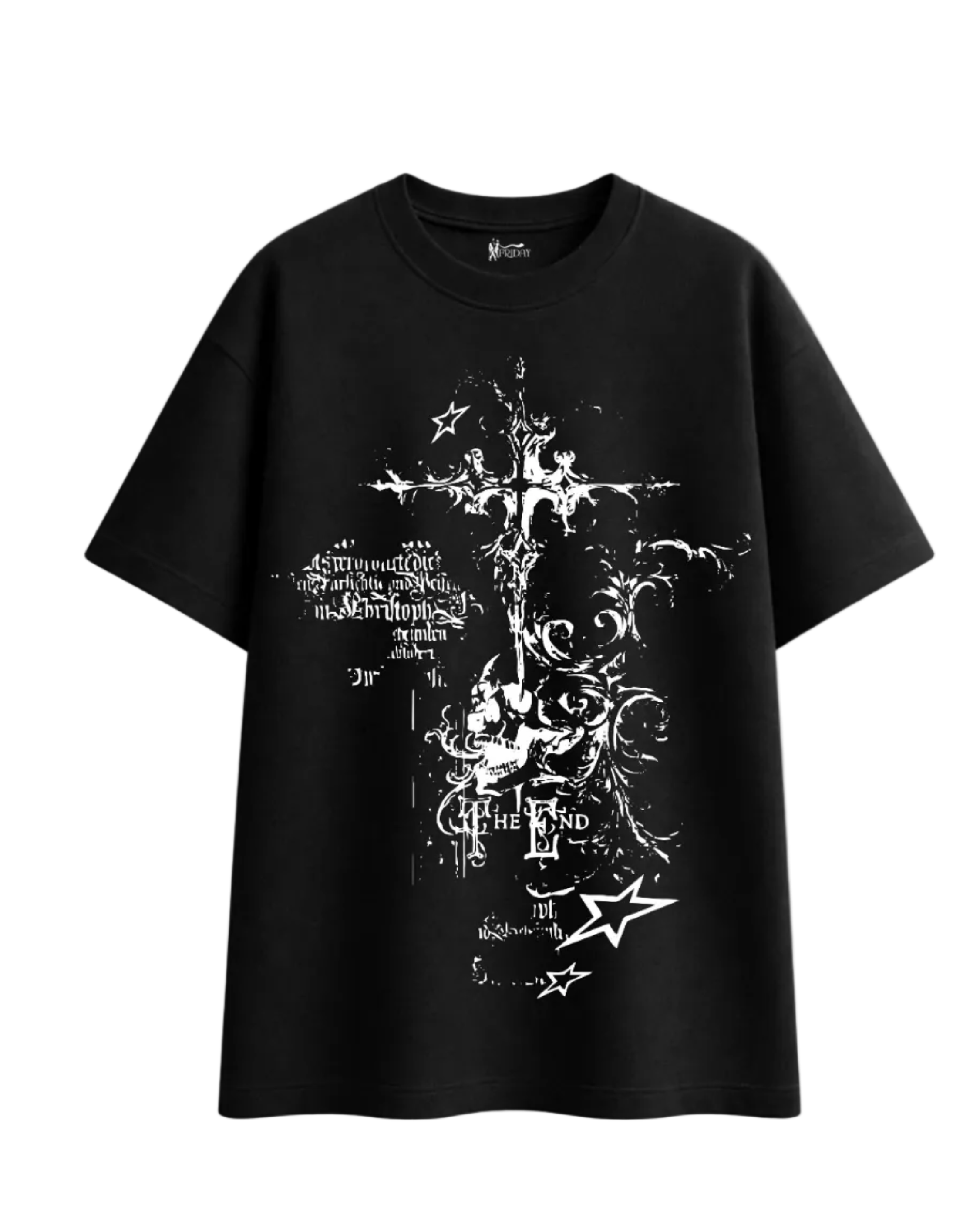 Black Gothic Oversized Graphic Tee