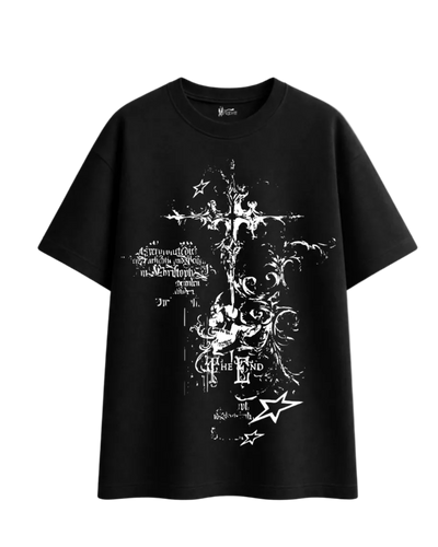 Black Gothic Oversized Graphic Tee