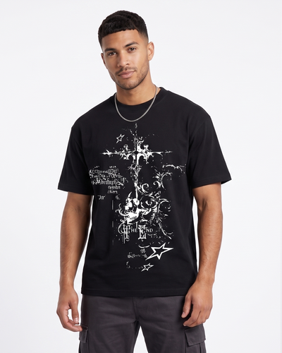 Black Gothic Oversized Graphic Tee