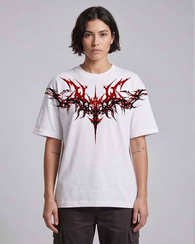 White Gothic Oversized Graphic Tee