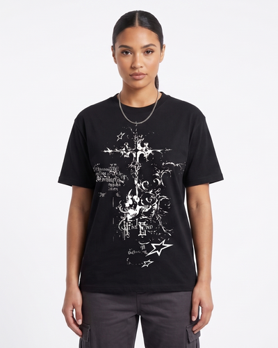Black Gothic Oversized Graphic Tee