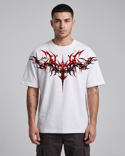 White Gothic Oversized Graphic Tee