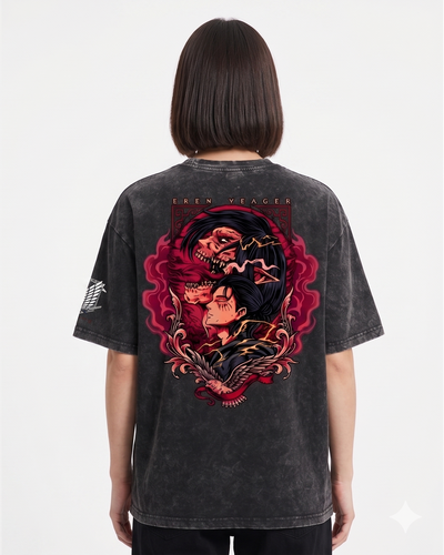 Eren Titan Vintage Wash Oversized Graphic Tee