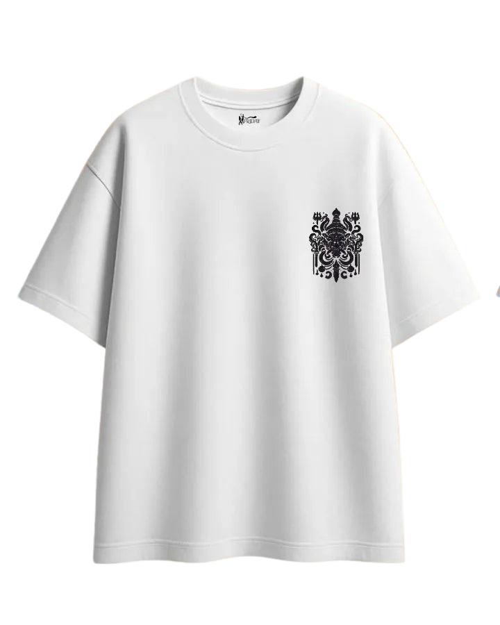 Raavanan White Oversized Graphic Tee
