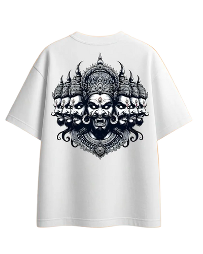 Raavanan White Oversized Graphic Tee
