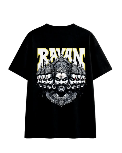 Raavan Legacy Black Oversized Graphic Tee