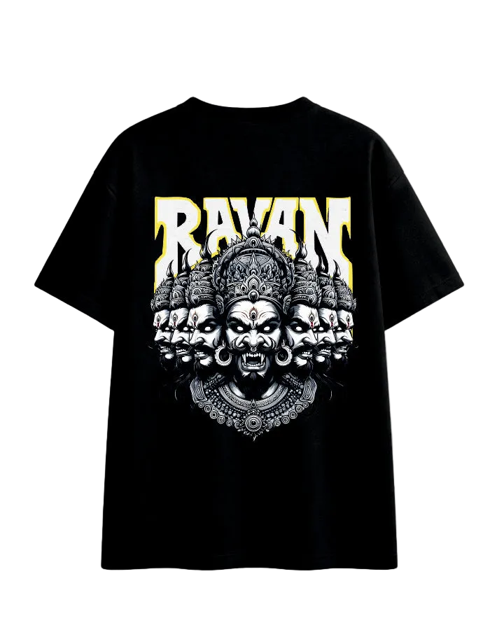 Raavan Legacy Black Oversized Graphic Tee