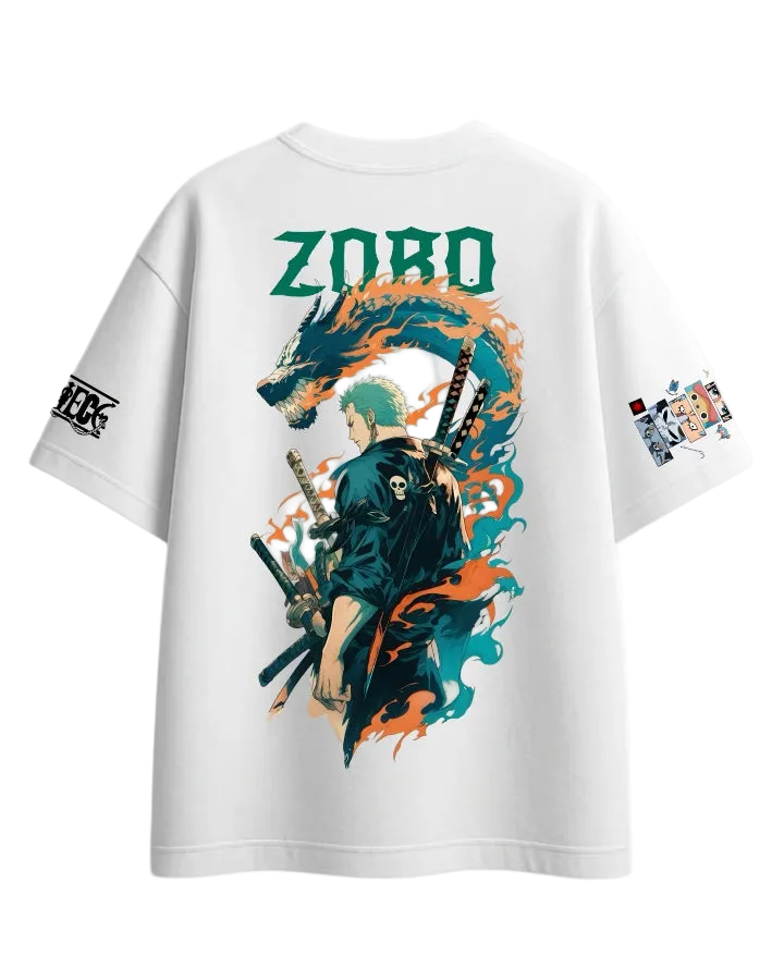 Zoro Dragon Flame Oversized Tee